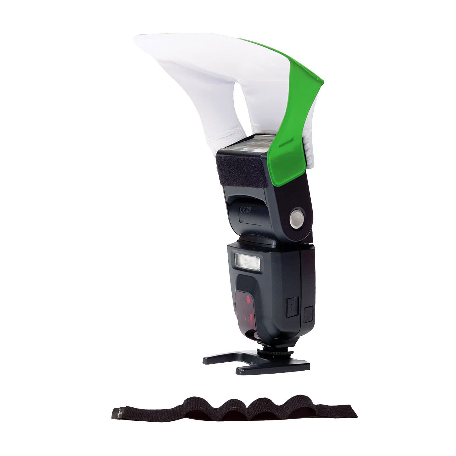 LumiQuest Flash Pocket Bouncer, Flash Diffuser with UltraStrap Bundle, Universal Classic Design for External Camera Flashes, Neon Green