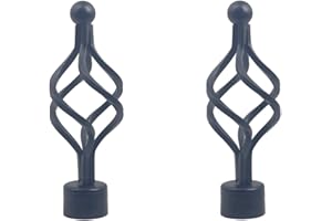 Kuasting Window Curtain Rod Cap Finials 2 Pcs Curtain Decorative Pole Finials End Caps Plug with fixing screw for 1.1inch Diameter Roman Curtain Rods (S Art)