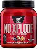 BSN N.O.-XPLODE Pre-Workout Supplement with Creatine, Beta-Alanine, and Energy, Flavor: Fruit Punch, 30 Servings