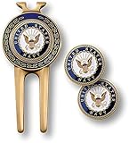 Navy Divot Tool and Ball Markers