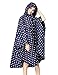 Buauty Women Rain Poncho Stylish Polyester Waterproof Raincoat Free Size with Hood Zipper Style