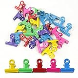 Metal Bulldog/Hinge clip 30MM (1.2 Inch) Mixed Color Utility Paper Clips for Home, Office,24pcs