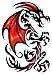 Tribal Red & Black Draco Dragon Temporary Body Art Tattoos Large 6