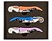 Original Wine Opener Wine Key by Trendy Bartender - Set of 3 Waiters Double Hinged Cork Screw In Branded Box - Foil Knife and Reinforced Steel Screw - Wine Bottle & Beer Bottle Opener In One