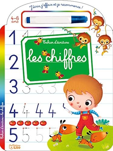 Download J'écris, j'efface et je recommence: Les chiffres - Dès 4 ans PDF