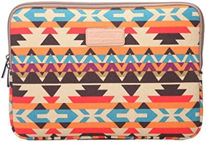 Laptop Sleeve Bag,TECHKOO Soft Neoprene Canvas Printing Laptop Bag Case for Notebooks MacBook Air Pro Retina Smaung Sony Dell ( 15.6 '',Orange Rhomb)