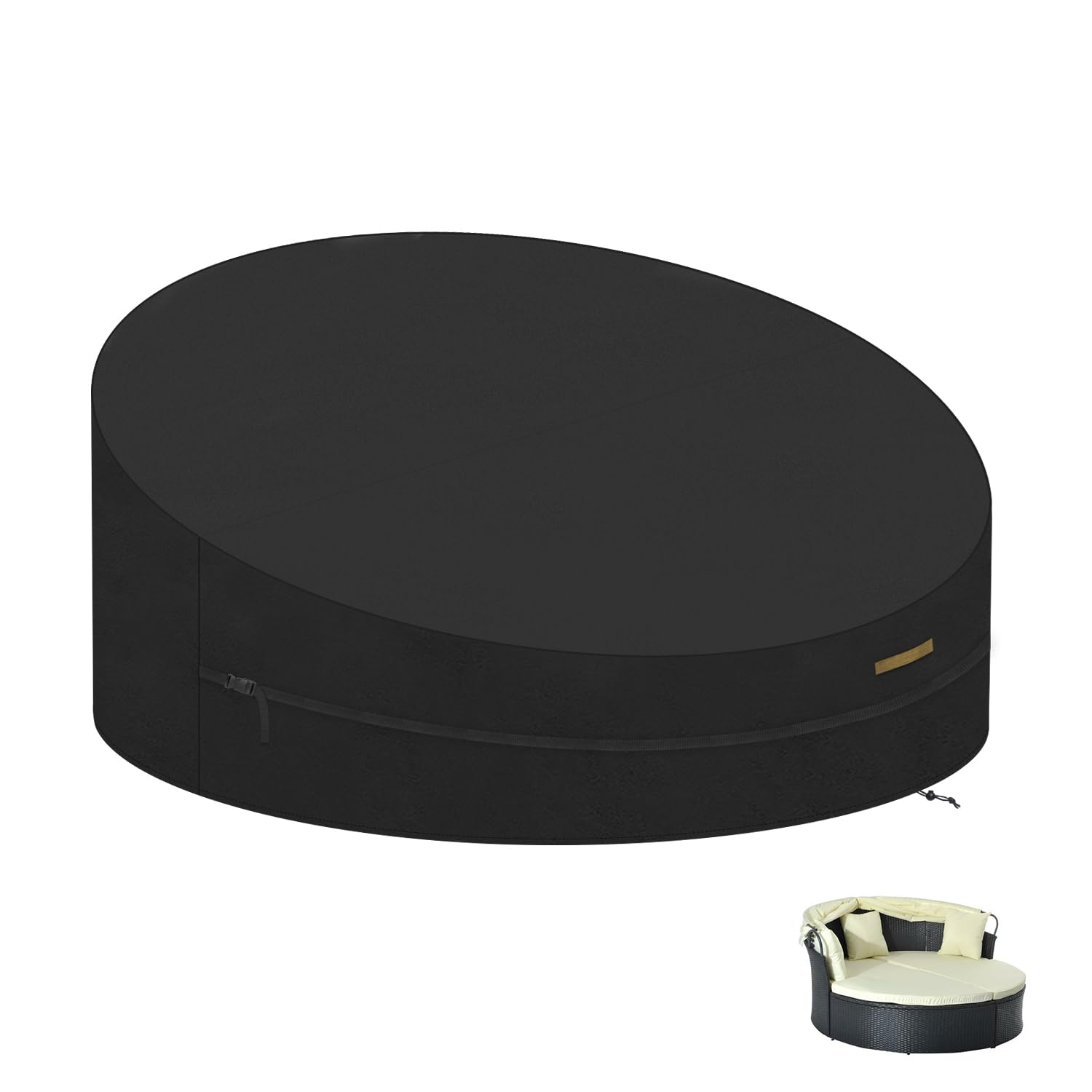 VANSHEIM Outdoor Rattan Daybed Cover - Waterproof, Sun Protection - Ø190x90/50cm