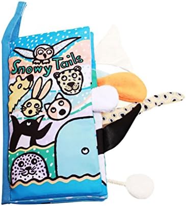 Amazemarket Baby Tail Cloth Book Awakening Nontoxic Fabric Early Educational Development Toys Activity Durable Toy Gift for Toddler Infants Kids snowy