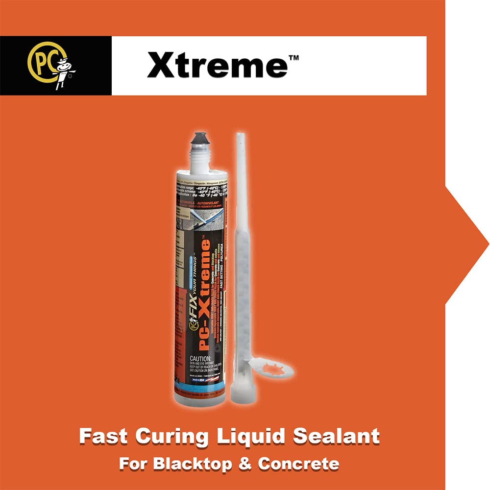 PC Products PC-Xtreme Polyurea Joint Filler, Concrete and Blacktop Sealant, 8.6oz Cartridge, Gray 92507