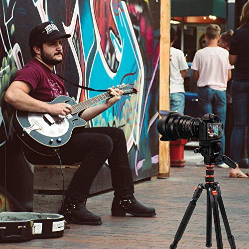 GEEKOTO Video Tripod Fluid Head,Professional Camera Tripod For DSLR