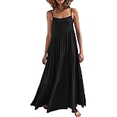 Women Summer Spaghetti Strap Sleeveless Casual Flowy Beach Vacation 2025 Maxi Dress