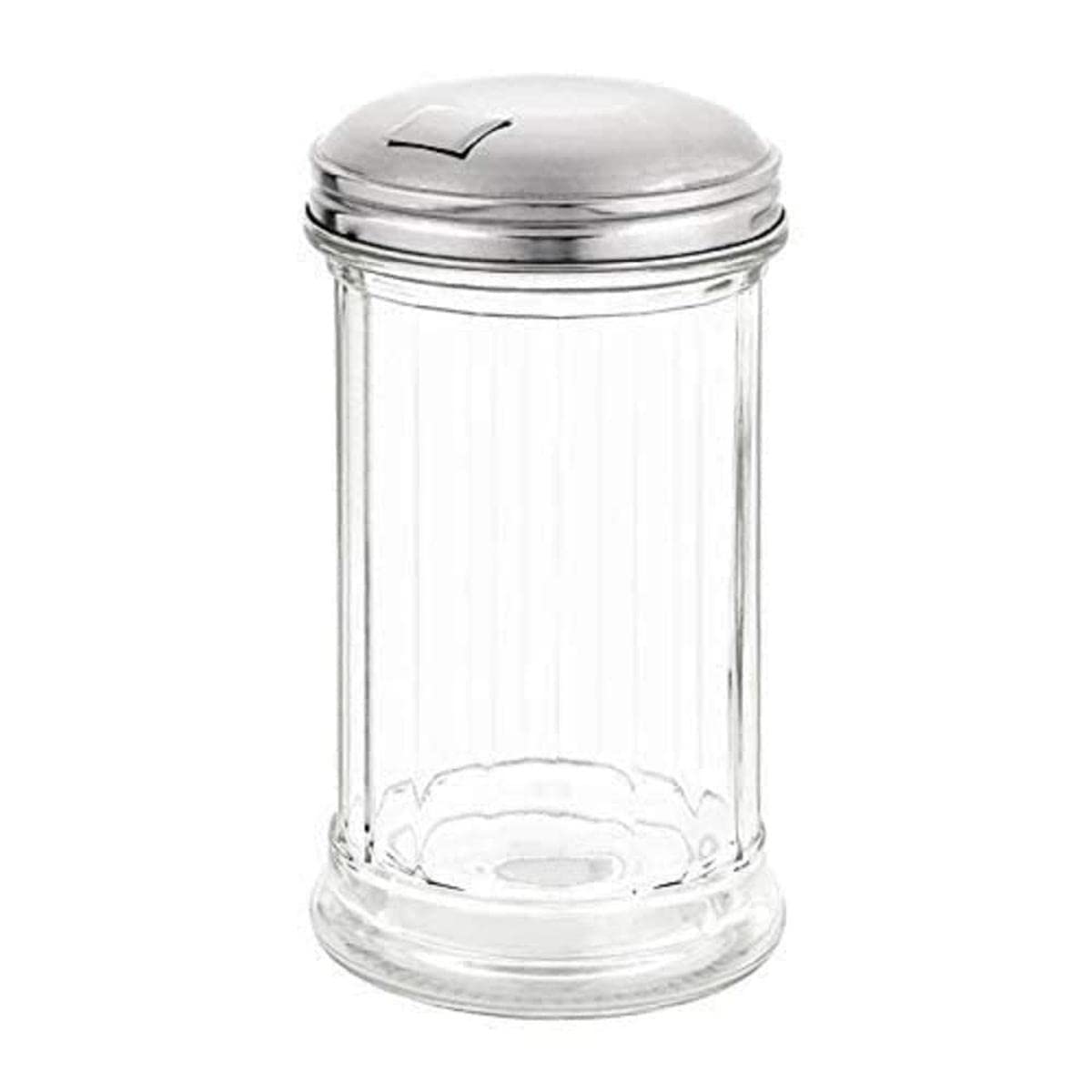 Olympia Sugar Pourer with Side Hole and Flap - Glass Powder Dispenser, Shaker, Ideal for Coffee, Tea C234