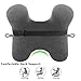 OlymFits Travel Pillow Memory Foam, Back Neck Support Pillow Sleeping, Nap, Airplane, Kids, Car Office. (Gray)