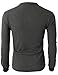 H2H Men's Slim-Fit Long-Sleeve Waffle Henley Shirt Charcoal US M/Asia L (CMTTL045)