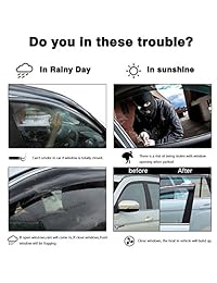 Autex 4pcs tape on ventana Visor 94141 apropiado para 07   14 Ford Edge Side ventana original Deflector Guardias de Sol lluvia