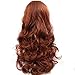 BESTUNG Fashion Glueless Copper Red Long Natural Wavy Free Part Lace Front Wigs Heat Resistant Synthetic Hair Wig for Women 24Inch (20 Inch, 20 Inch)