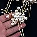 Fairy Moda Gold Leaf Bridal Hair Pins Bohemian Wedding Hair Piece Jewelry Updo Accessories ( Set of 3 )