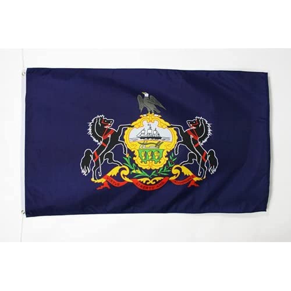 AZ FLAG - Pennsylvania Flag - 2x3 Ft - 100D Polyester Us State Of Pennsylvanie Banner with Two Metal Grommets - Fade Resistant - Vivid Colors - 2' x 3' Feet - 90x60 Cm — image 1