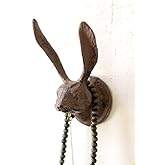 Kalalou CXX2234 KALALOU Rustic Cast Iron Rabbit Wall Hook, One Size, Brown
