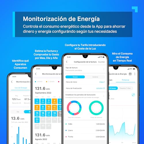 P110 – Mini Enchufe Inteligente Wi-Fi (con monitoreo de energía), programación Encendido/Apagado, Ahorro de energía, Compatible con Alexa y Google Home