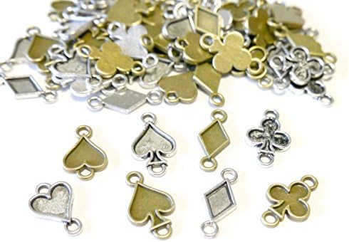 Sayakobo resin table playing cards set four x2 colors about 60 connecting parts connector cameo table meal dish Settings table Metal Charm handicraft material
