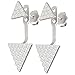 Feramox Ear Jacket Earring Sterling Silver Stud Earrings Ear Jackets Triangle Earrings for Women(Silver)