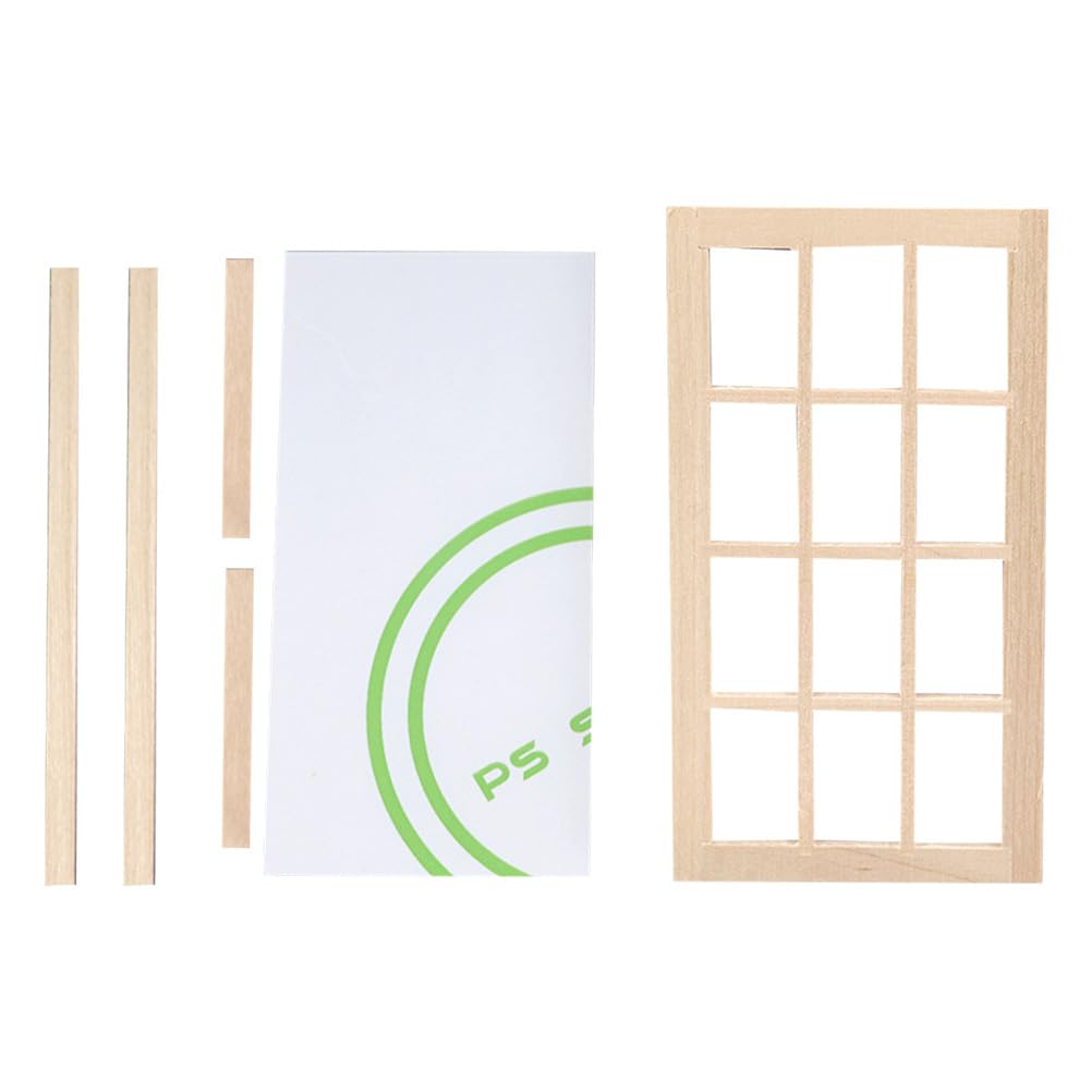 Vaguelly Mini Window Ornament 1/12 Scale Dollhouse Furniture Accessory for Diy Toy House Decoration and Model Crafting
