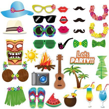 Veewon Luau Kit In 32 Pezzi Fai Da Te Per Fare Foto In