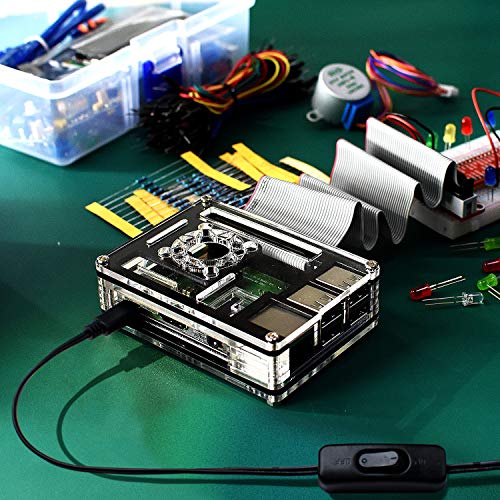 image for Smraza Raspberry Pi 3 B+ Case with Fan + Heatsinks + 2.5A Power Supply