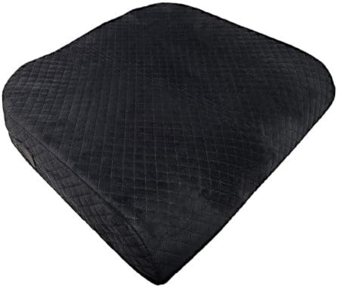Extra Large Memory Foam Seat Cushion - Wheelchair Cushion Pad, Anti-Slip, Removable Strap, 19” X 17” X 3” (Black)