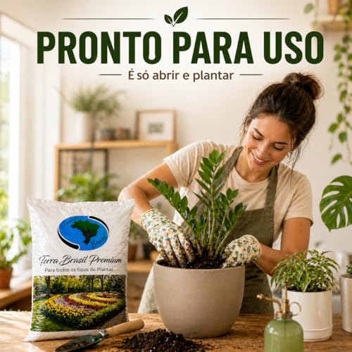 Terra Vegetal Premium 5kg com Fibra de Coco (Fibraxim) e Adubo de Curral | Substrato Orgânico Rico em Nutrientes | Alta Retenção de Umidade | Embalagem Reforçada | Ideal para Vasos, Hortas e Jardins