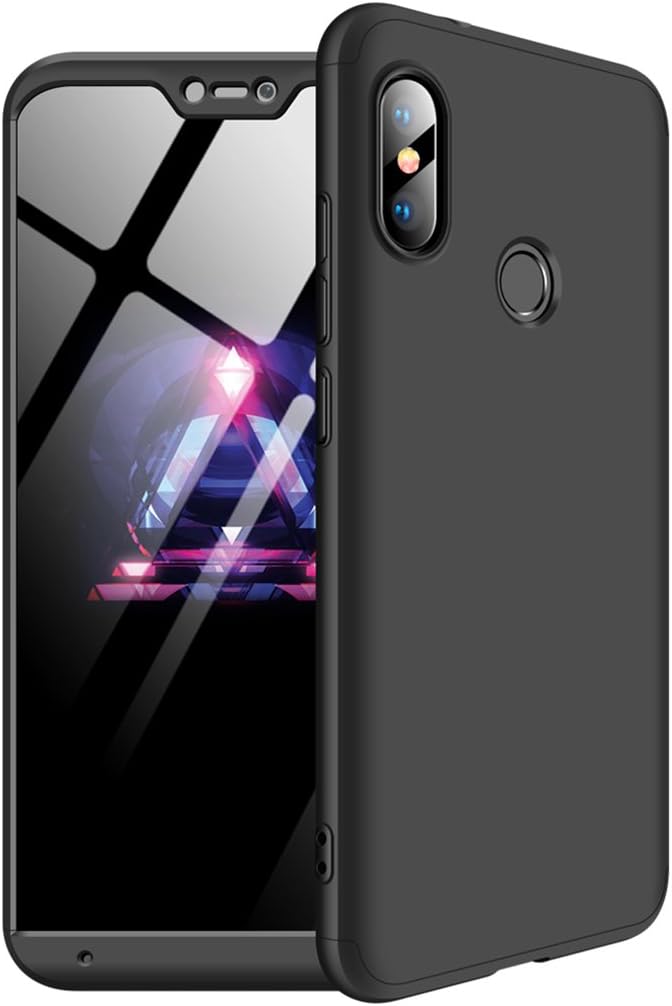 FaLiAng XiaoMi Mi A2 Lite(5.84") Case, Ultra-Thin 3 in 1 Detachable Anti-Scratch PC Hard Case 360° Full Body Shockproof Protection Case Cover for XiaoMi Mi A2 Lite(5.84") (Black)