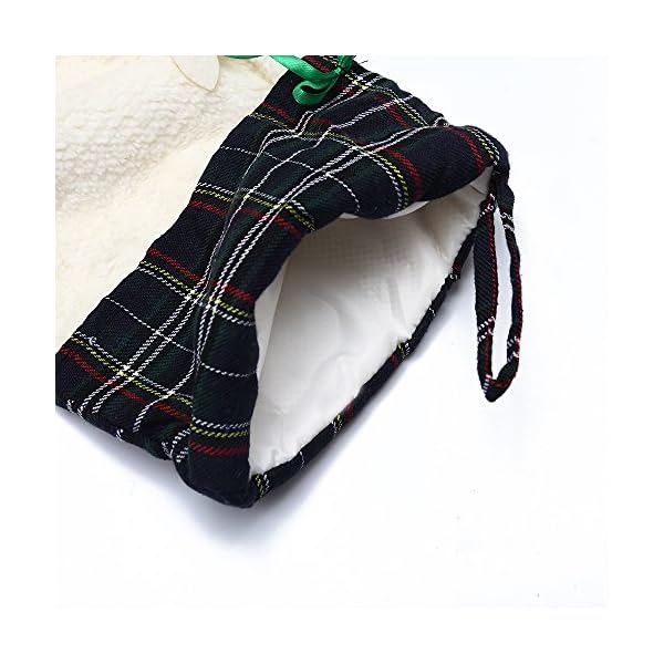 M DoDo Christmas Paw Stocking For Pet Dog Large Sherpa Hanging Christmas Stocking (Green) - Image 10