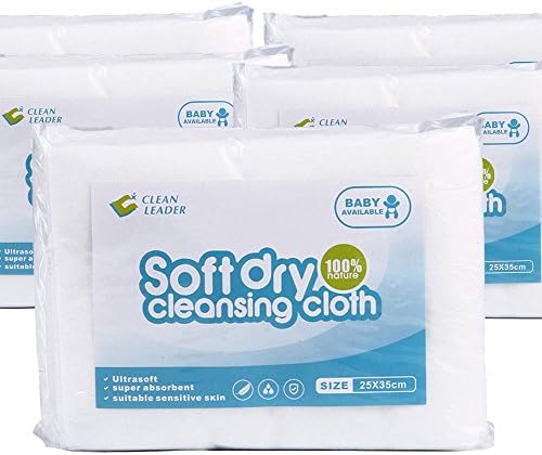 100% Natural Newbron Baby Dry Wipes, Medical standards , Large Size,Sensitive Skin,1013.8 inches,2 Pack of 50Count,250 Total