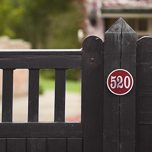 House Number Address Plaque Modern Round Style. Cast Metal Personalised Yard Or Mailbox Sign With Oodles Of Color, Number And Letter Options. Handmade In England By The Metal Foundry Just For You