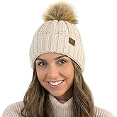 C.C Beanie Women’s Cozy Chenille Pom Hat — Warm Fashionable Soft Touch Winter Beanie