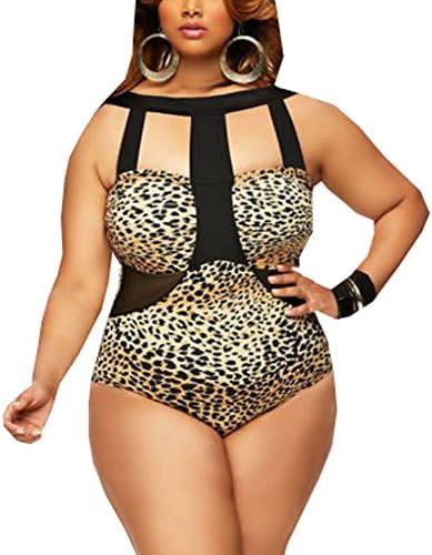 Women Floral Print Swimsuit High Waist Padded Bra Bikini Monokini Plus Size