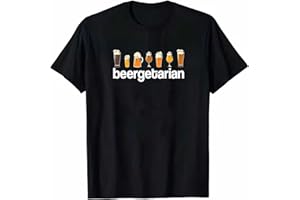 Beergetarian T-Shirt Beer Glasses | Unisex T-Shirt Cotton Sports Tee | Perfect for Sports or Casual Wear(Black)