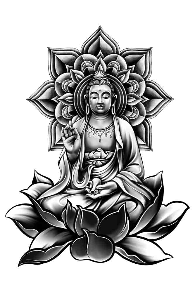 wallpics® Lord Gautam Buddha Self Adhesive Decorative Wall Sticker