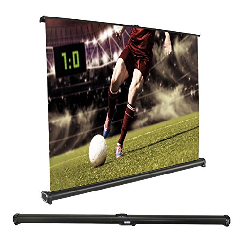 Projector Screen, Auledio Portable 50 Inch 16:9 Manual Pull Down Movie Projection Screens for ...