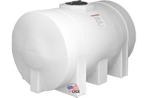 RomoTech 550 Gallon Polyethylene Storage Tank with Legs–Heavy-Duty Horizontal Water Storage Tank for Farms, Industrial or Chemical Use–UV-Resistant, Rustproof, BPA-Free Plastic Liquid Tank, 821242659
