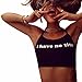 Bolayu Women Letter Sleeveless Halterneck Tank Crop Tops Vest Blouse Shirt (S) Black