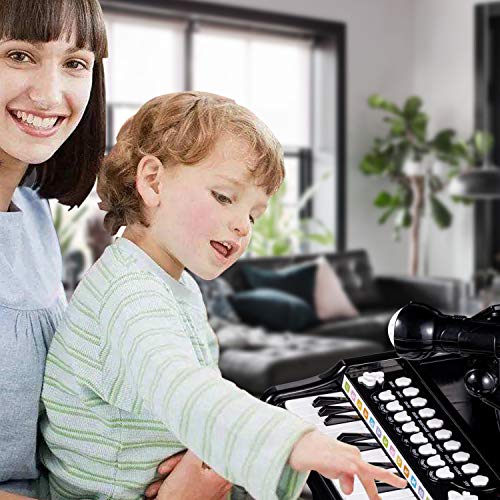 Toy Piano for Kids - Birthday Gift for 2 3 4 5 Year Old - Educational Piano Musical Instrument Toys - Black Keyboard for Child with Built-in Microphone 24 Keys - Thumbnail 2