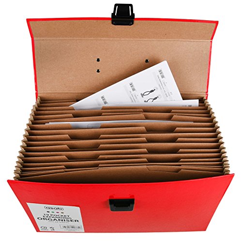 19 Pocket Expanding File Folder Holder A4 Closable Document Organiser