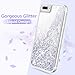 Maxdara iPhone 8 Plus Case, iPhone 7 Plus Glitter Liquid Case with Screen Protector Floating Bling Sparkle Luxury Pretty Girls Women Case for iPhone 6 Plus 6s Plus 7 Plus 8 Plus (Silver)