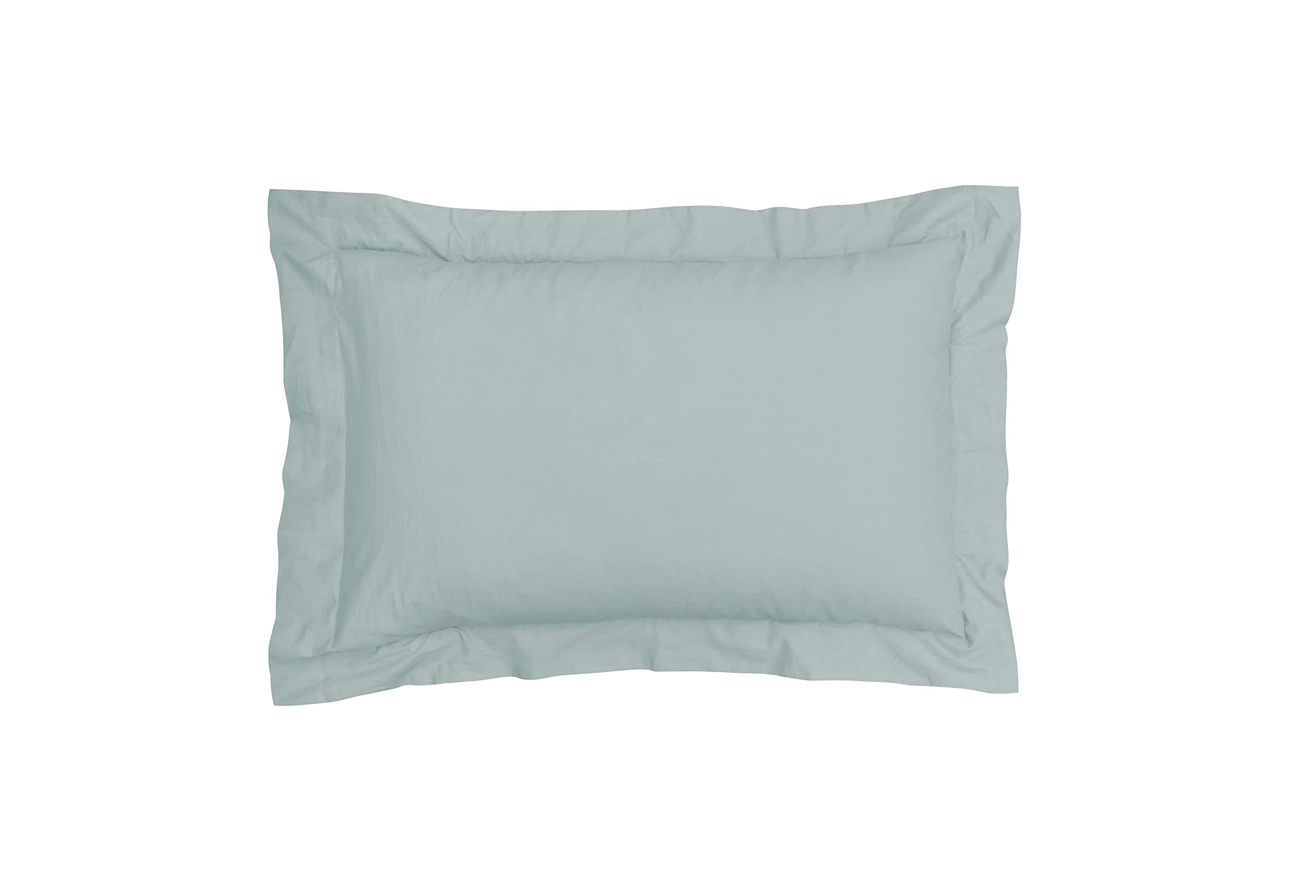Sleepdown Pillow cases 100% Pure Cotton Pack of Two Oxford Luxury Soft Cosy Pillow Cover Set - Sage Green - 48x74x5 cm