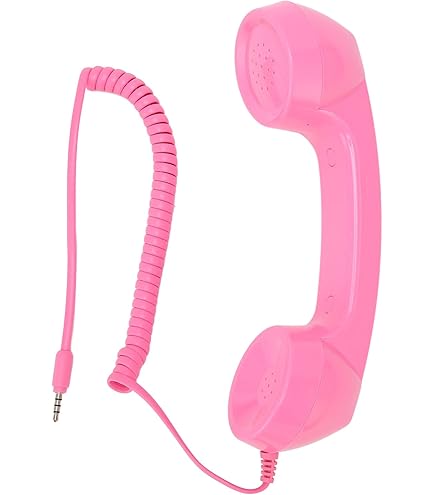 YTYKINOY Retro Telephone Handset For Smartphones – 3.5mm Plug-in Receiver Mic & Speaker, Fun Vintage Style (Orange)