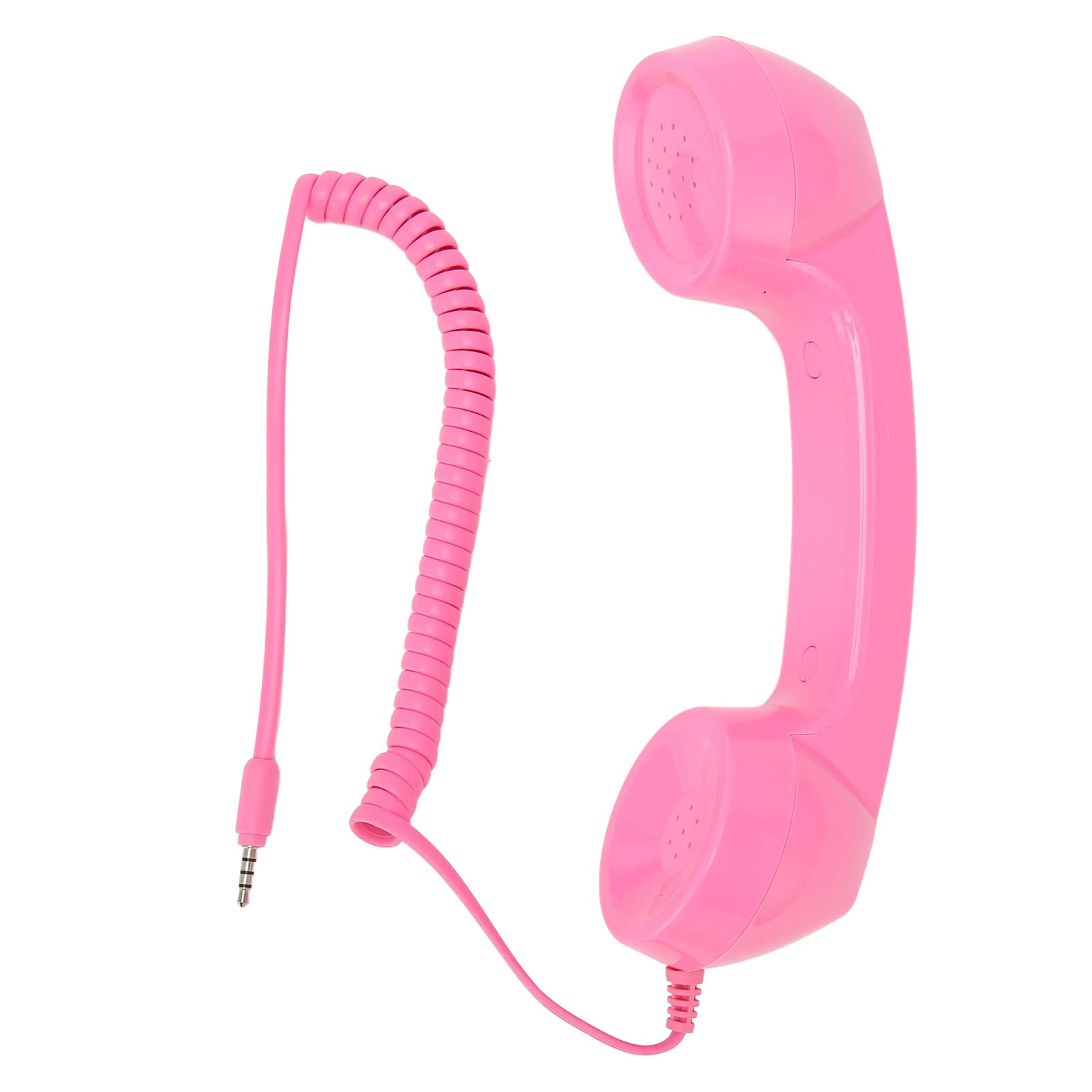 Retro Phone Handset, Retro Vintage Telephone Handset Cell Phone Receiver Mic Microphone Speaker for Mobile Phones, Computers (Pink)