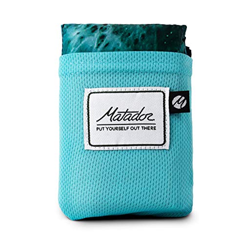 Matador Special Edition Pocket Blanket 2.0 – Ocean Print, Picnic, Beach, Hiking, Camping. Water Resistant with Built-in Ground Stakes