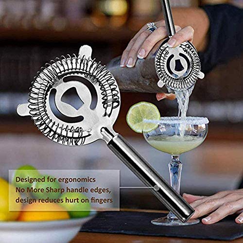 LKNJLL Edelstahl Barkeeper Kit, Cocktailshaker Bar-Set mit Martini-Set, Doppelmess Jigger, Rührlöffel, Liquor Ausgießer… – Bild 6